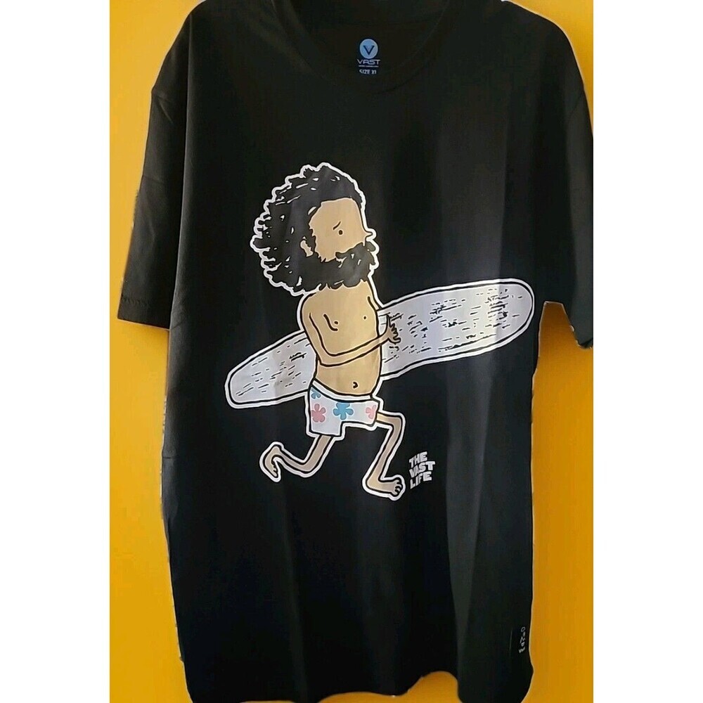 Vast Life Surf Graphic‎ T Shirt Large NWT Yogi Sprints B7 Streetwear Nice Beach